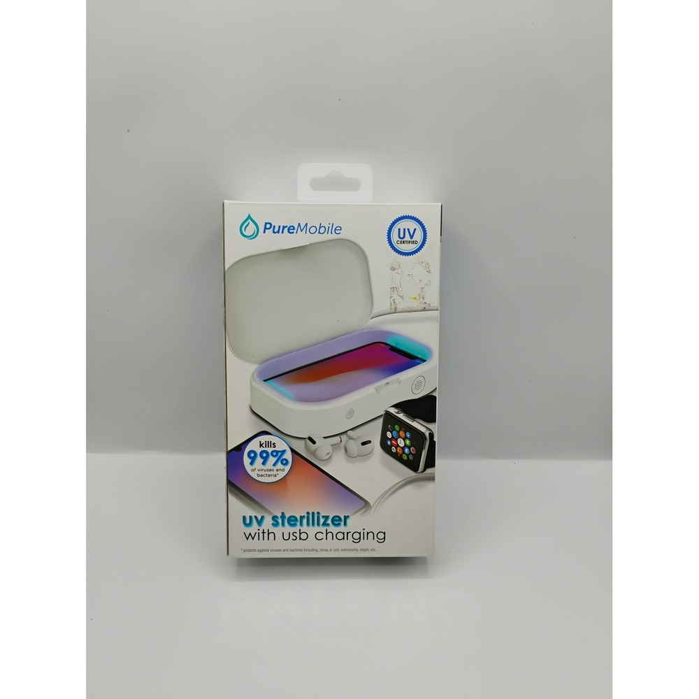 Vivitar PureMobile UV Sterilizer Unisex OS White New VPUR1014-WHT USB Charging